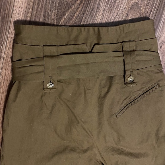 See by Chloe Ultra High Rise Khaki Straight Leg Pant With Two Button Rows Cotton - Picture 9 of 14
